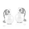 Aretes de oro blanco 18k con Perla y diamante