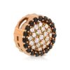 Dije 18K en oro rosa con diamantes negros y blancos