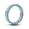 Dije Circular De Oro Blanco 18K Con Topacios azules