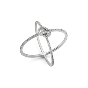 ANILLO DE DIAMANTES GG RUNNING EN FORMA DE X