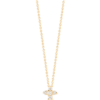 18K Y diamond baby cross necklace