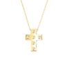 18K Y pois moi cross necklace