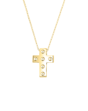 18K Y pois moi cross necklace