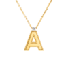 18K Y diamond princess letter A