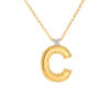 18K Y diamond princess letter C