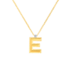 18K Y diamond princess letter E
