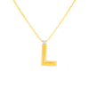 18K Y diamond princess letter L