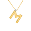 18K Y diamond princess letter M