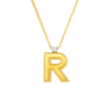 18K Y diamond princess letter R